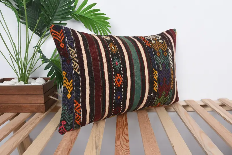 16x24 Green Pillow Case, Vintage Kilim Pillow, Ethnic Pillow Cover Cushion Cover, Boho Pillow, Pillow Case, Turkish Pillow - 4