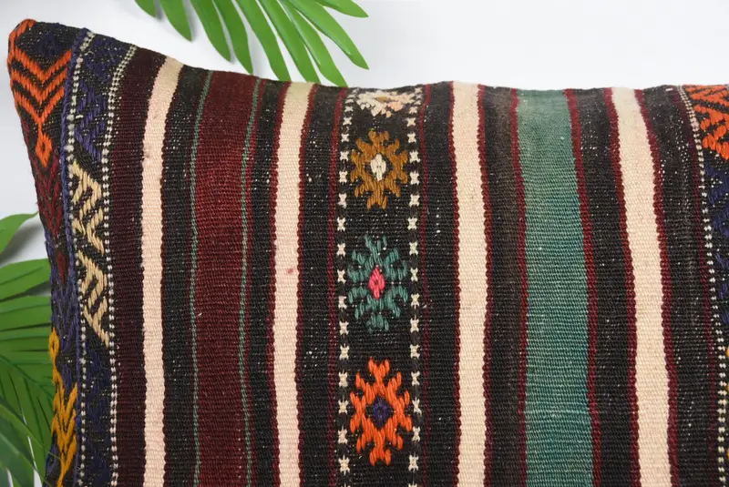 16x24 Green Pillow Case, Vintage Kilim Pillow, Ethnic Pillow Cover Cushion Cover, Boho Pillow, Pillow Case, Turkish Pillow - 2