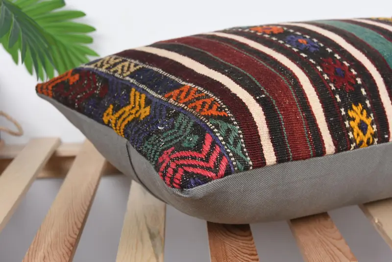 16x24 Green Pillow Case, Vintage Kilim Pillow, Ethnic Pillow Cover Cushion Cover, Boho Pillow, Pillow Case, Turkish Pillow - 6