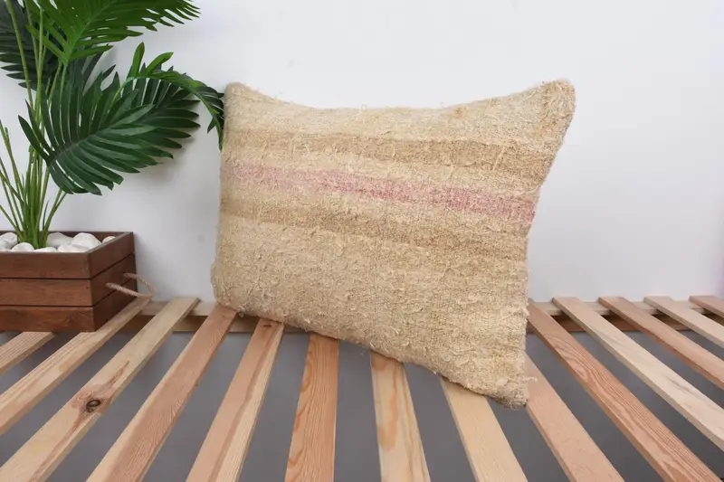 Kilim Pillow, 16x24 Beige Pillow Sham, Boho Pillow Sham Cover, Customized Pillow Case, Vintage Pillow Cover, Kilim Cushion Sham, Cushion Case - 5