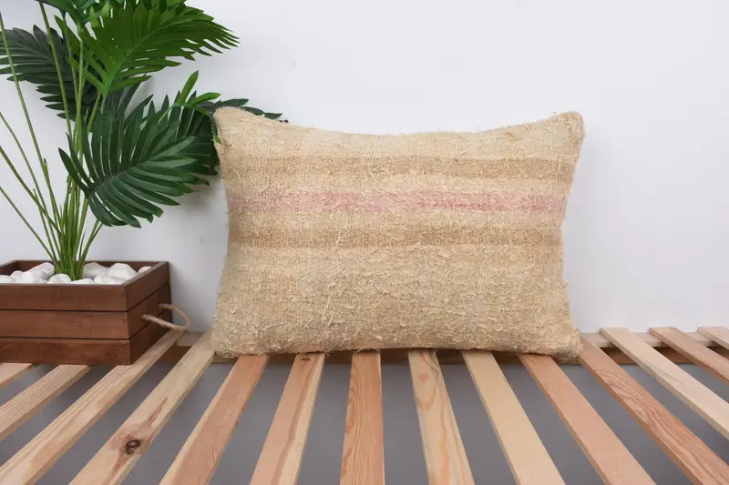 Kilim Pillow, 16x24 Beige Pillow Sham, Boho Pillow Sham Cover, Customized Pillow Case, Vintage Pillow Cover, Kilim Cushion Sham, Cushion Case - 1