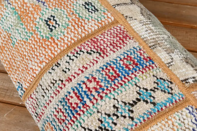 Tribal Cushion, Boho Pillow, Pillow Cover, Seat Pillow Sham, Kilim Pillow Cover, 12x36 Blue Pillow, Vintage Kilim Throw Pillow - 4