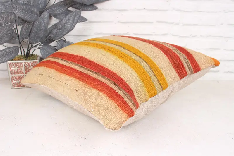 18x18 Beige Pillow Case, Pillow Cover, Turkish Kilim Pillow, Turkish Pillow, Pillow for Couch, Boho Chic Pillow Case, Authentic Cushion Cover - 6
