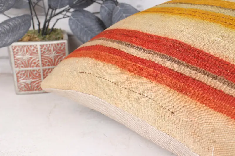 18x18 Beige Pillow Case, Pillow Cover, Turkish Kilim Pillow, Turkish Pillow, Pillow for Couch, Boho Chic Pillow Case, Authentic Cushion Cover - 7