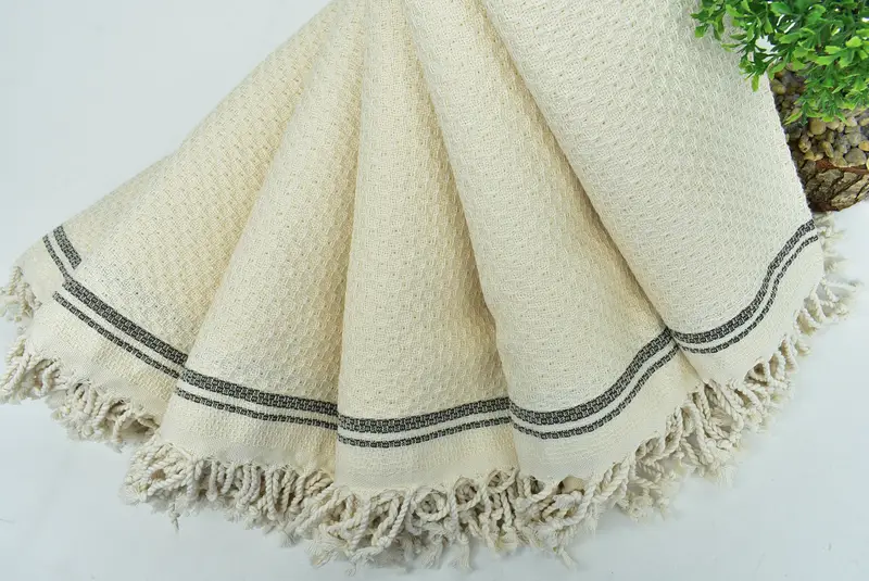 Bridesmaid Gift Towel, 68x36 Cotton Striped Towel, Welcome Wedding Gift, Spa Towel, Wedding Favors, Handwoven Turkish Towel, Monogrammed Beach Towel - 4