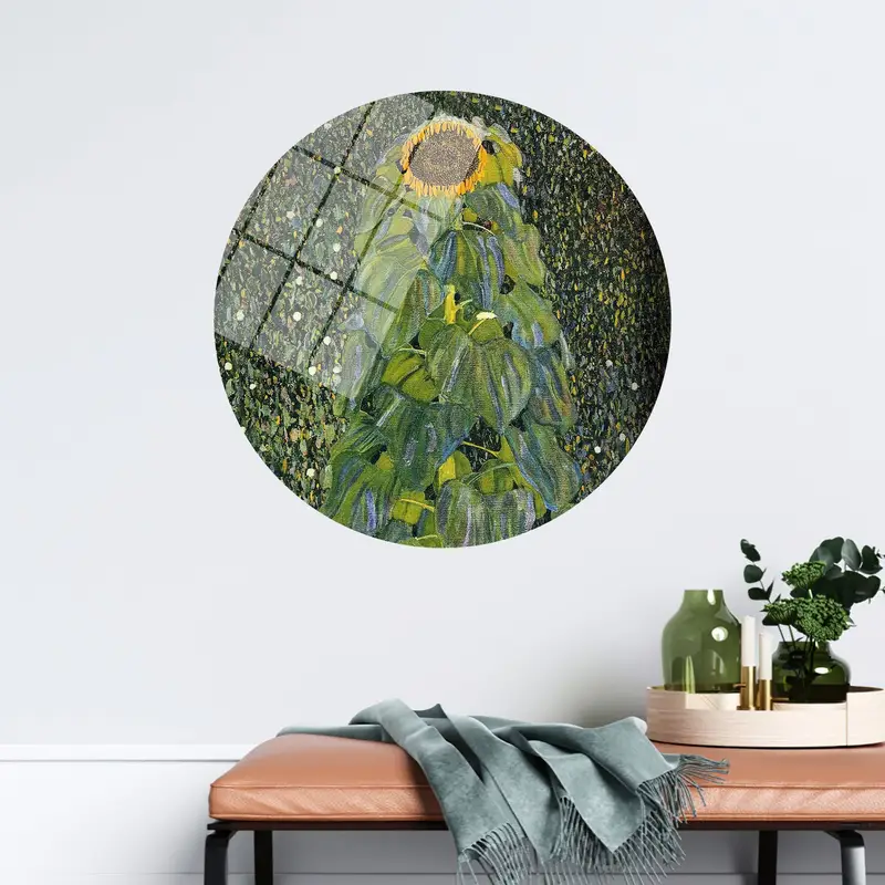 グスタフ・クリムトのひまわりキャンバス: 家庭用エレガントなプリントアート