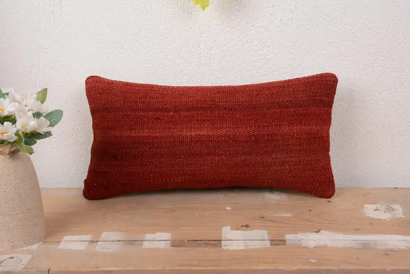 Rotes südwestliches besticktes Kissen, 8x16 handgemachtes Wurfkissen