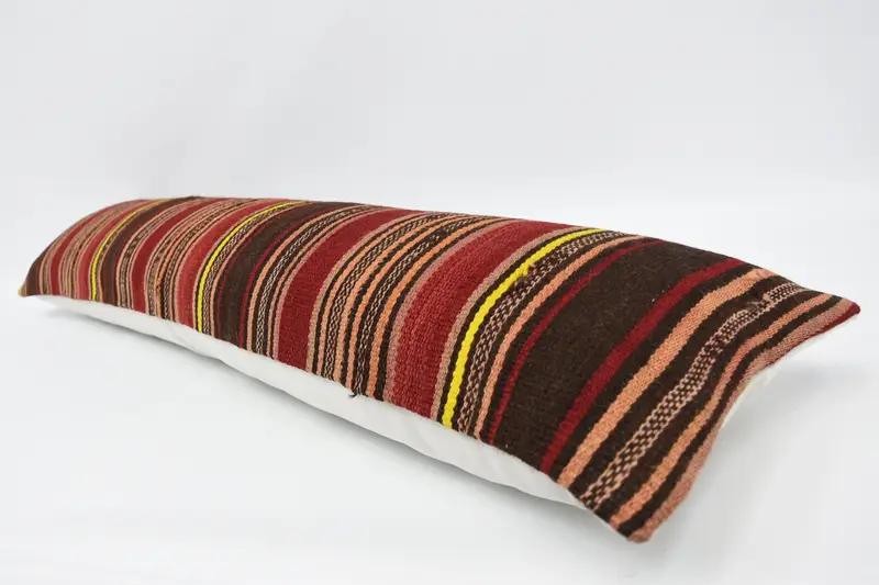 Pastel Pillow Cover, Pillow for Sofa, Kilim Cushion Sham, Pillow, 12x48 Red Pillow, Turkish Corner Cushion, Interior Designer Pillow - 5
