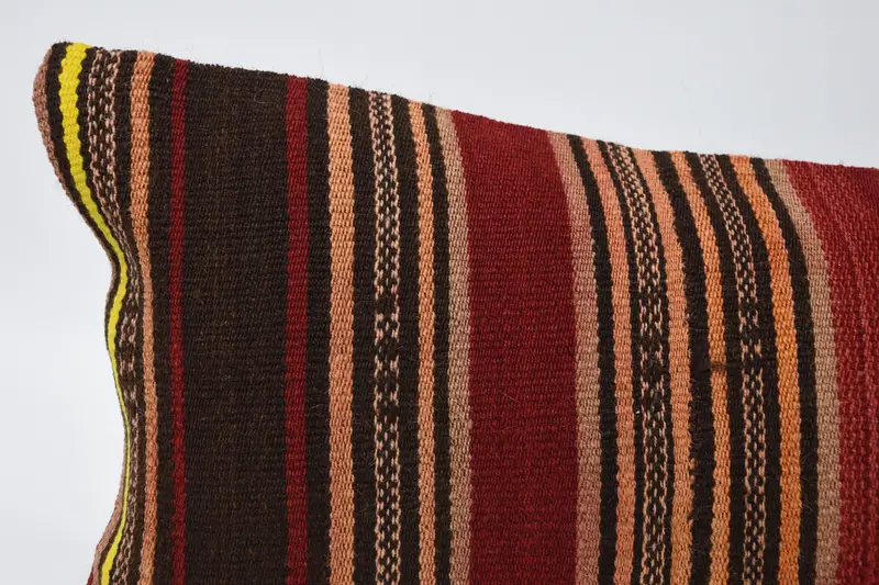 Pastel Pillow Cover, Pillow for Sofa, Kilim Cushion Sham, Pillow, 12x48 Red Pillow, Turkish Corner Cushion, Interior Designer Pillow - 2