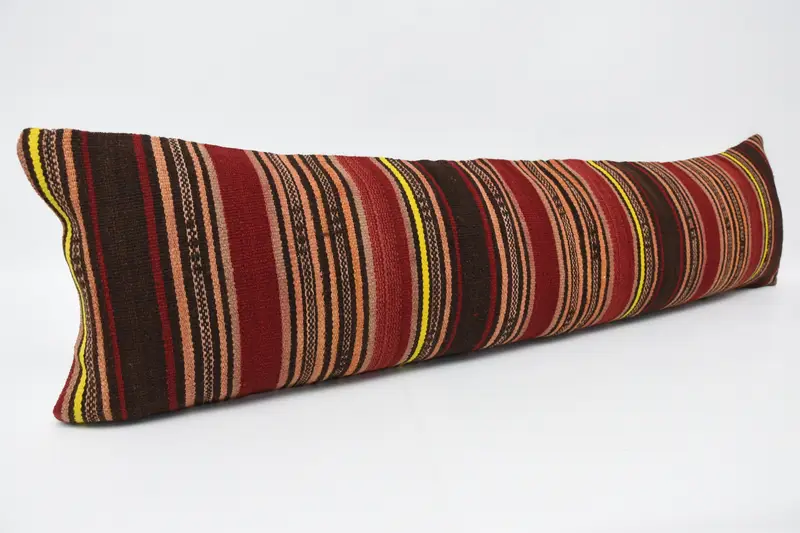 Pastel Pillow Cover, Pillow for Sofa, Kilim Cushion Sham, Pillow, 12x48 Red Pillow, Turkish Corner Cushion, Interior Designer Pillow - 3
