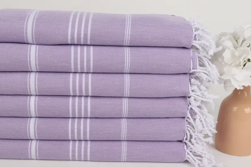 Organic Turkish towel, Beach towel, Bridesmaid Gift, 70x40 Cotton Striped Towel, Authentic Turkish hammam peshtemal, Handmade Gift, Wedding Towel - 3