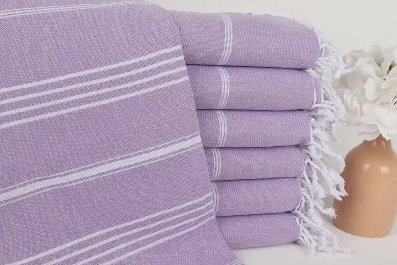 Organic Turkish towel, Beach towel, Bridesmaid Gift, 70x40 Cotton Striped Towel, Authentic Turkish hammam peshtemal, Handmade Gift, Wedding Towel - 1