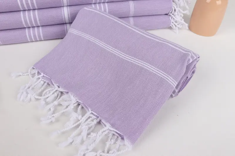 Organic Turkish towel, Beach towel, Bridesmaid Gift, 70x40 Cotton Striped Towel, Authentic Turkish hammam peshtemal, Handmade Gift, Wedding Towel - 4