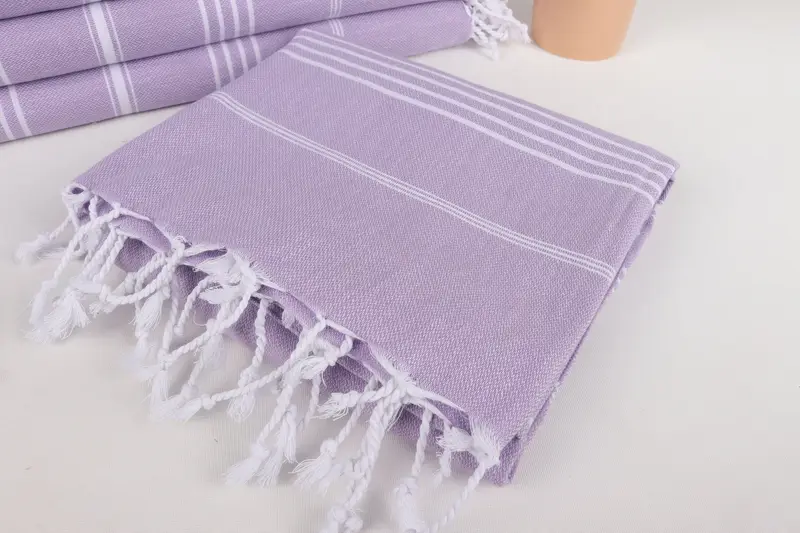 Organic Turkish towel, Beach towel, Bridesmaid Gift, 70x40 Cotton Striped Towel, Authentic Turkish hammam peshtemal, Handmade Gift, Wedding Towel - 5