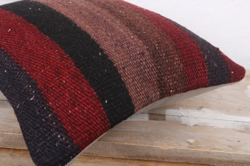 Vintage Kilim Throw Pillow, Wool Kilim Pillow Pillow Cover, 12x12 Red Cushion Cover, Gift Pillow, Meditation Pillow Cover, Pillow, Antique Pillows - 6