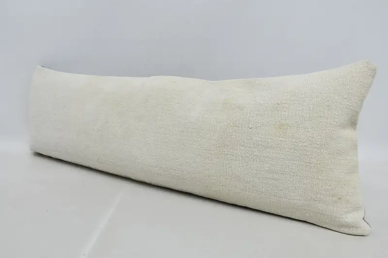 Boho Pillow Sham Cover, 12x36 Beige Cushion Case, Cushion Case, Accent Throw Cushion, Couch Cushion Cover, Vintage Kilim Throw Pillow, Kilim Pillow - 4