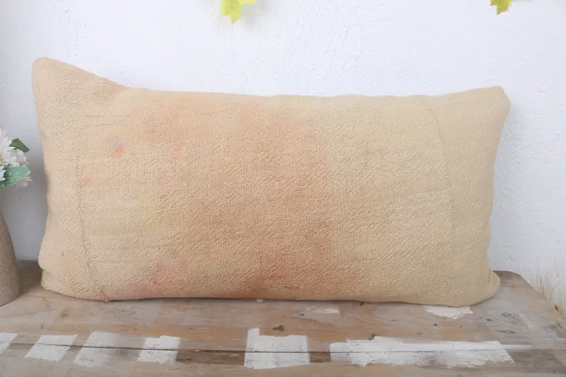 Home Decor Pillow, Turkish Pillow, Toss Pillow Cover, Boho Pillow Sham Cover, 12x24 Beige Pillow Sham, Armchair Pillow Cover, Cushion Cover - 2