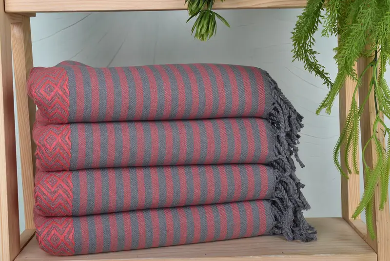 Diamond Towel Personalized Vermilion Organic Cotton Towel, 40x70 Inches