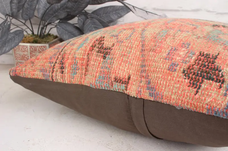 18x18 Orange Cushion Cover, Turkish Kilim Pillow, Pillow Cover, Gift Pillow, Tapestry Cushion Cover, One Of A Kind Pillow, Throw Kilim Pillow - 7
