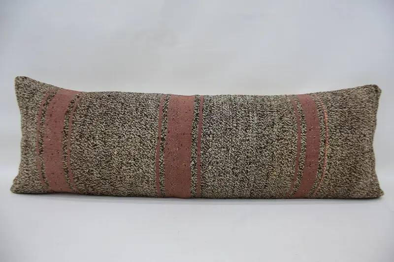 Pillow for Couch, Retro Throw Pillow Sham, Kilim Pillow Cover, Cushion, 12x36 Brown Pillow Sham, Interior Designer Pillow, Natural Pillow Sham - 4