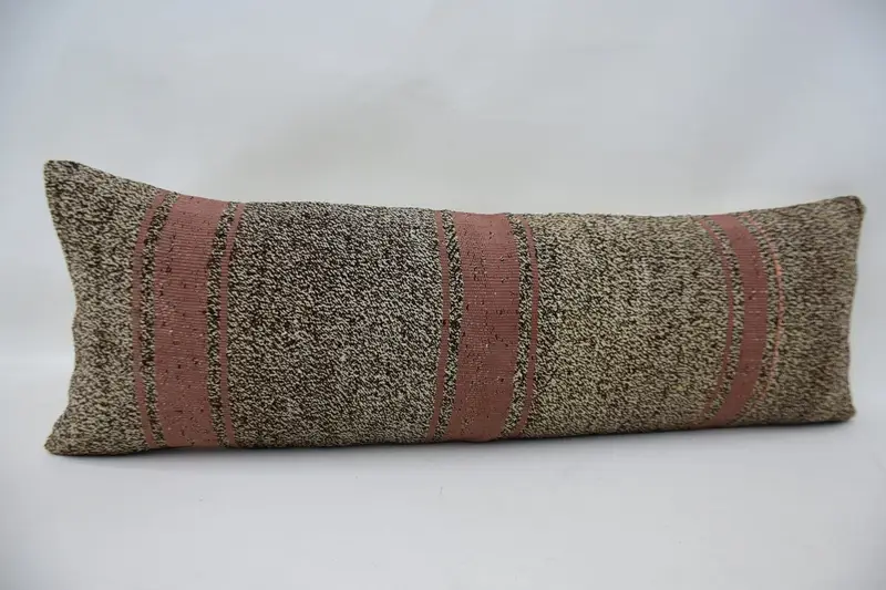 Pillow for Couch, Retro Throw Pillow Sham, Kilim Pillow Cover, Cushion, 12x36 Brown Pillow Sham, Interior Designer Pillow, Natural Pillow Sham - 3