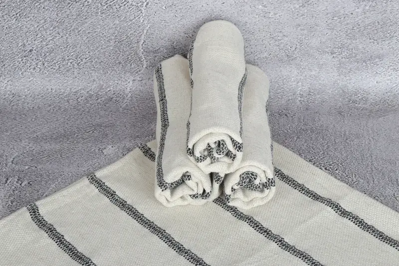Monogram Hand Towel, Beach Bachelorette Party Decorations, Personalized Gift, Halloween Gifts, Monogrammed Hand Towel, 40x20 Linen Striped Towel - 7