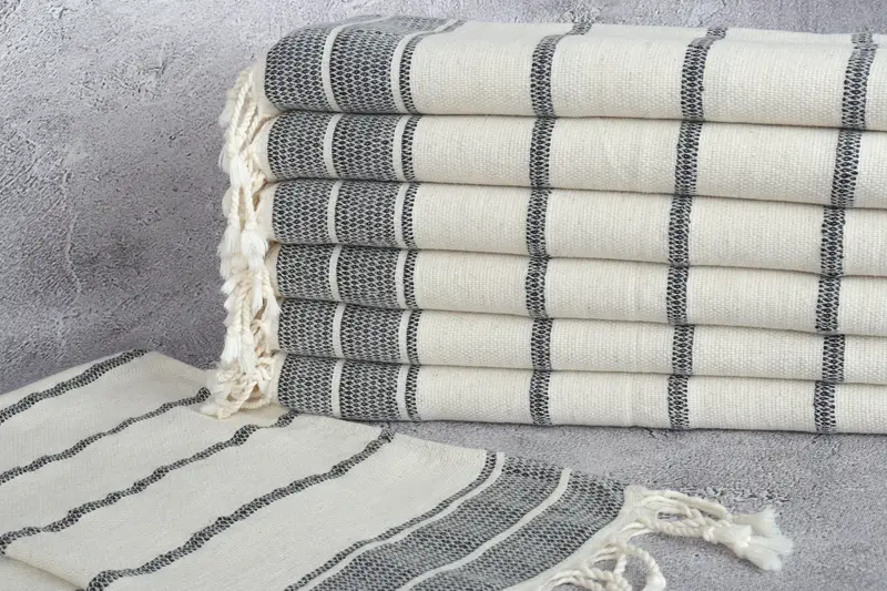 Monogram Hand Towel, Beach Bachelorette Party Decorations, Personalized Gift, Halloween Gifts, Monogrammed Hand Towel, 40x20 Linen Striped Towel - 2