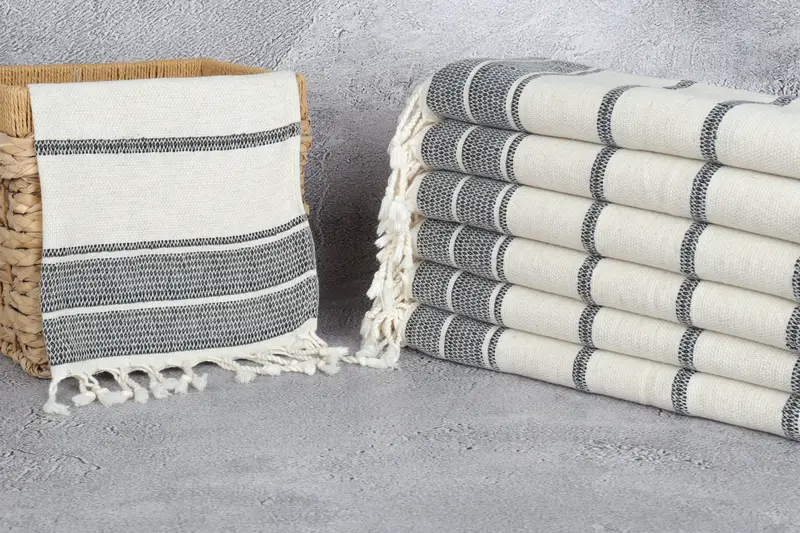 Monogram Hand Towel, Beach Bachelorette Party Decorations, Personalized Gift, Halloween Gifts, Monogrammed Hand Towel, 40x20 Linen Striped Towel - 3