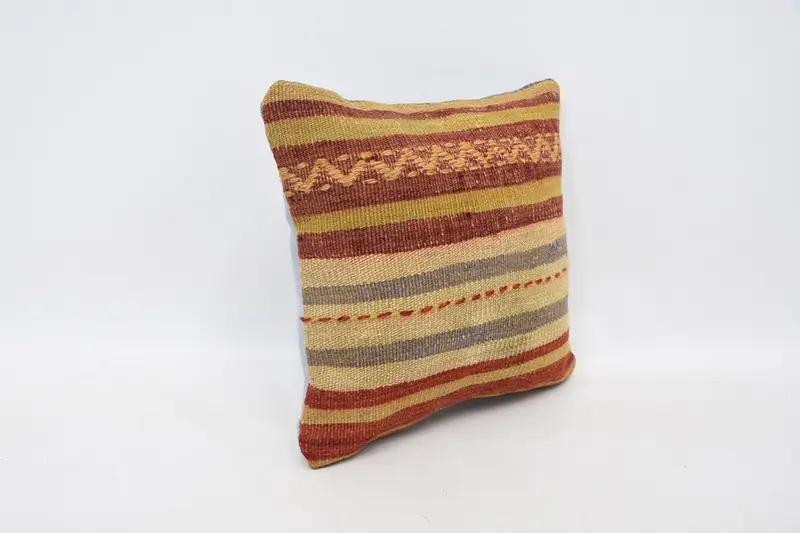 12x12 Red Cushion Case, Vintage Kilim Pillow, Boho Pillow, Authentic Cushion Cover, Bed Cushion Case, Cushion, Ethnical Kilim Rug Pillow - 3