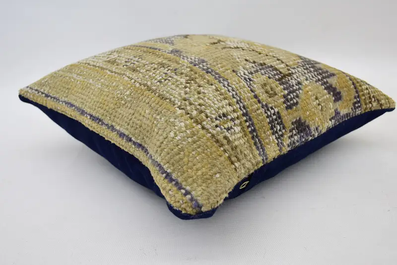 14x14 Beige Cushion, Turkish Kilim Pillow, Pillow Case, Handmade Kilim Cushion, Sustainable Pillow Case, Handwoven Cushion Case, Pillow for Couch - 6