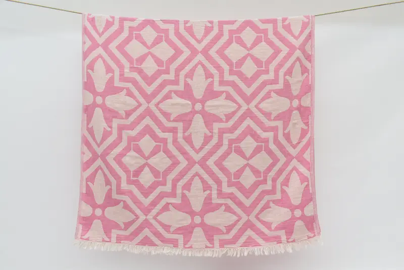 Embroidered Towel, 68x36 Cotton Tulip Patterned Towel, Turkish hand towel, House Warming Gift, Halloween Bachelorette Party Favors, Peshtemal Towel - 1