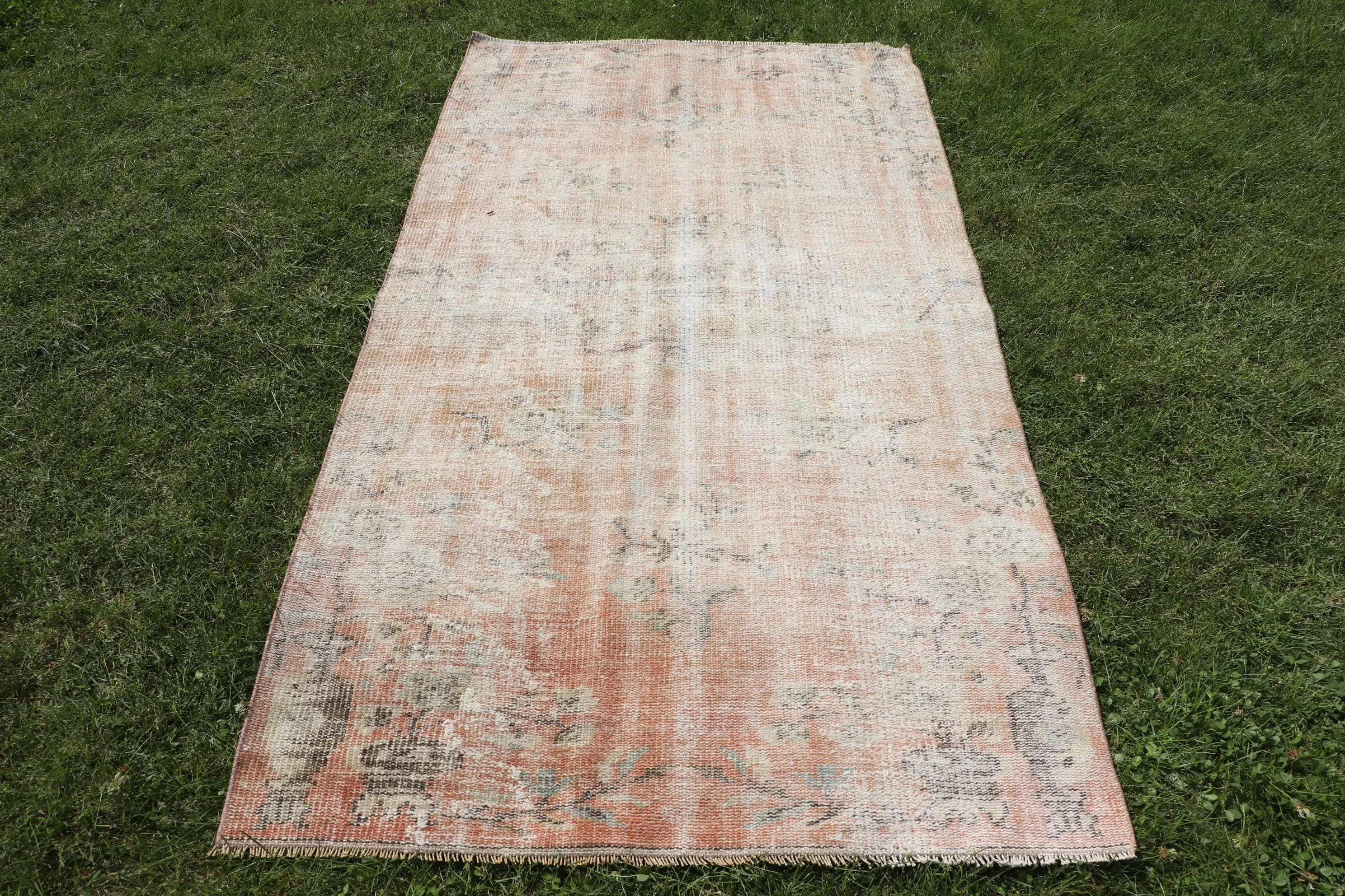 Turkish Rug, 3.6x6.7 ft Vintage Rug, Red Oriental Wool Rug - 1