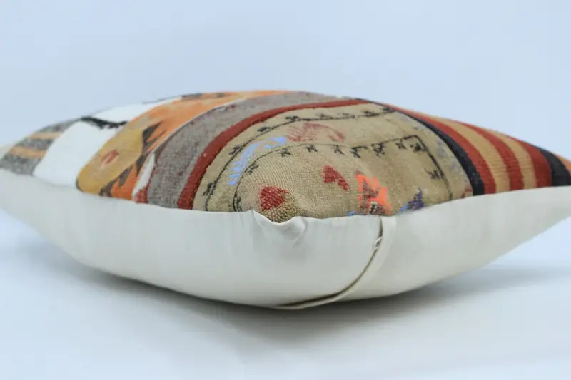 Cushion, Ikat Pillow Sham, Kilim Pillow Cover, Pillow for Sofa, Outdoor Cushion, Ethnical Kilim Rug Pillow, 20x28 White Pillow Cover - 6