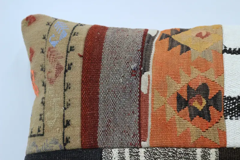 Cushion, Ikat Pillow Sham, Kilim Pillow Cover, Pillow for Sofa, Outdoor Cushion, Ethnical Kilim Rug Pillow, 20x28 White Pillow Cover - 2