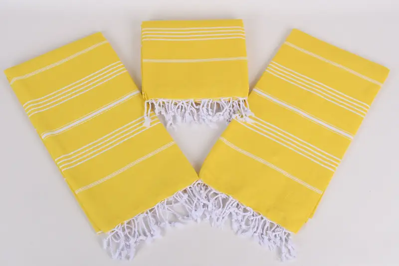 Valentines Day Gift, Gym Towel, Absorbent towel, Turkish beach towel with fringe, Sand-free towel, Bridal Shower Favors, 70x40 Cotton Striped Towel - 6