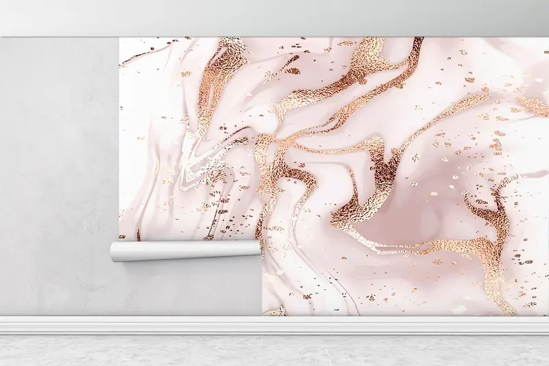 Modern Wall Print, Golden Marble Wall Print, Modern Wall Paper, Bright Wall Paper, Paper Wall Art, Modern Marble Wallpaper, - 1