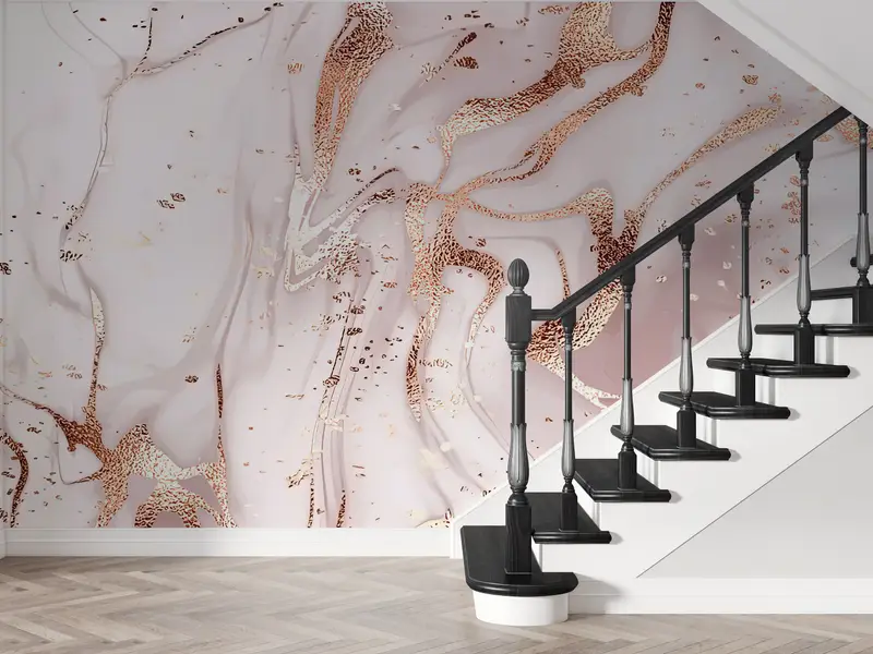 Modern Wall Print, Golden Marble Wall Print, Modern Wall Paper, Bright Wall Paper, Paper Wall Art, Modern Marble Wallpaper, - 2
