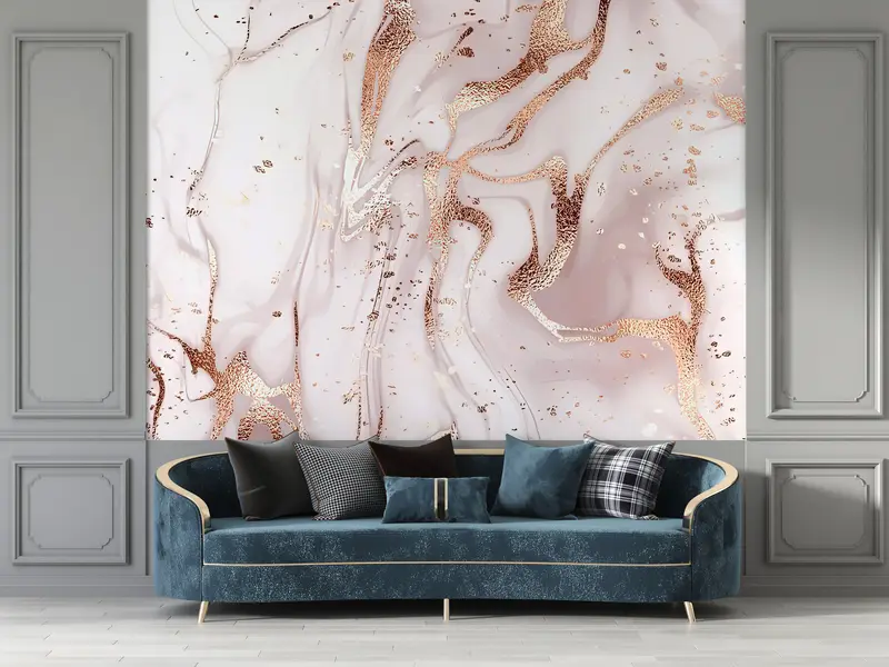 Modern Wall Print, Golden Marble Wall Print, Modern Wall Paper, Bright Wall Paper, Paper Wall Art, Modern Marble Wallpaper, - 7