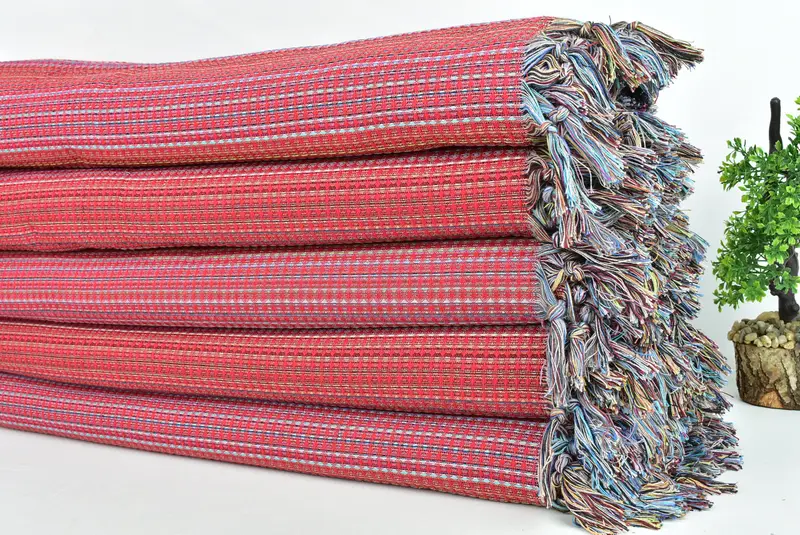 Throw Blanket Couch, Turkish Cotton Blanket, 92x88 Cotton Geometric Towel, Personalized Gifts, Bachelor Party Favors, Bachelorette Gifts - 3