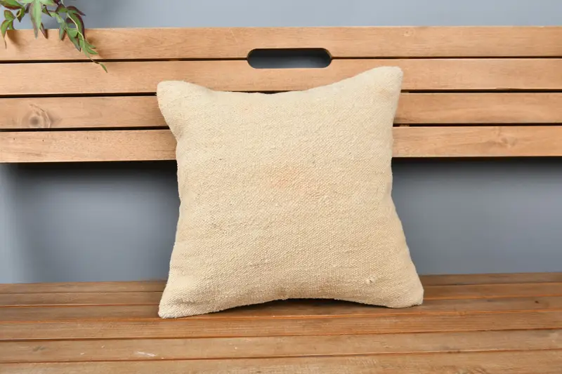 Vintage Pillow, 16x16 Beige Cushion Case, Boho Pillow Sham Cover, Decorative Cushion Cover, Pillow for Couch, Pillow Sham, Colorful Cushion Cover - 6