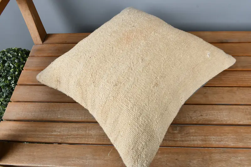 Vintage Pillow, 16x16 Beige Cushion Case, Boho Pillow Sham Cover, Decorative Cushion Cover, Pillow for Couch, Pillow Sham, Colorful Cushion Cover - 2