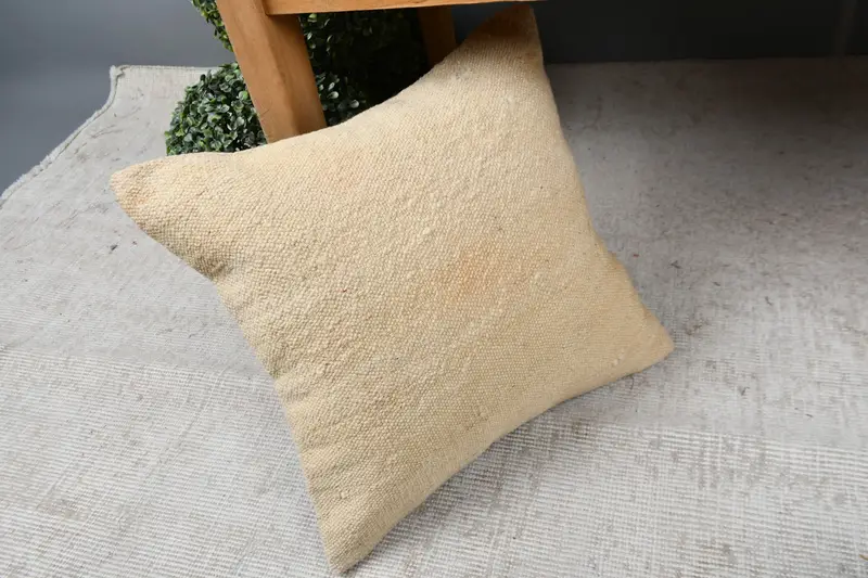 Vintage Pillow, 16x16 Beige Cushion Case, Boho Pillow Sham Cover, Decorative Cushion Cover, Pillow for Couch, Pillow Sham, Colorful Cushion Cover - 7