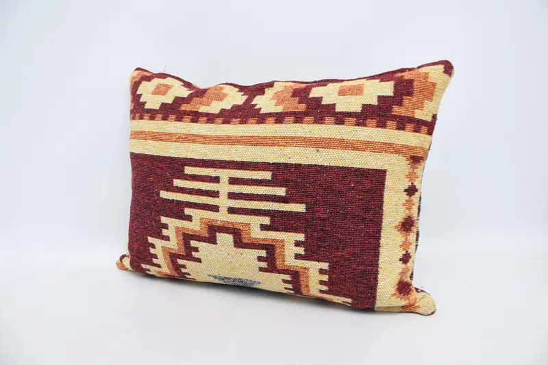 Vintage Kilim Throw Pillow, Sustainable Pillow Case, 20x28 Red Pillow Cover, Pillow Case, Cozy Throw Cushion Cover, Gift Pillow, Pillow for Sofa - 4