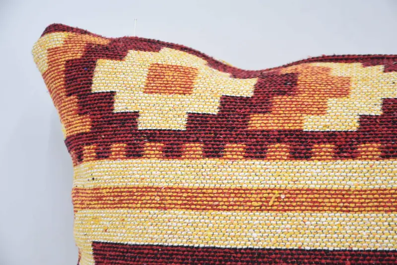Vintage Kilim Throw Pillow, Sustainable Pillow Case, 20x28 Red Pillow Cover, Pillow Case, Cozy Throw Cushion Cover, Gift Pillow, Pillow for Sofa - 2