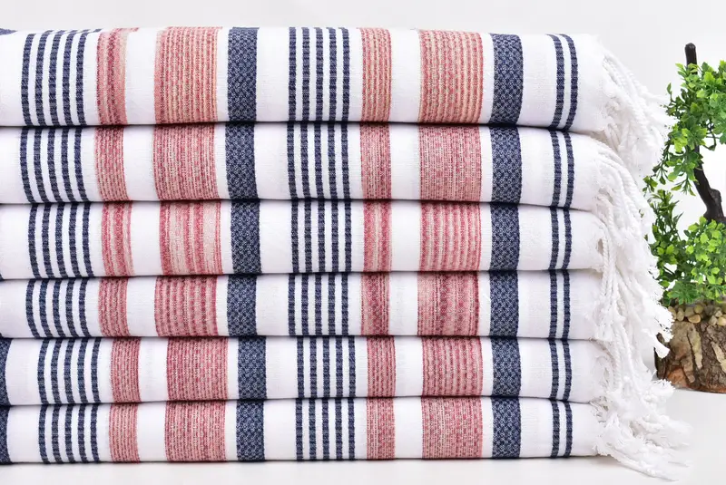 House Warming Gift, Bridesmaid Gift, Large Turkish Towel, Decorative Towel, Gym Towel, Thin towel, 70x36 Cotton Striped Towel, Friends Beach Towel - 3