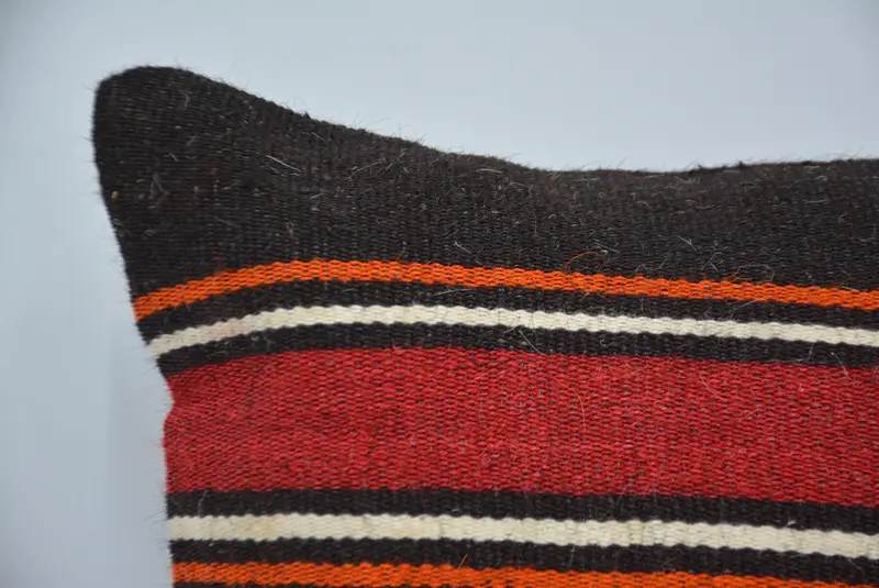 Vintage Kilim Pillow, Sofa Bolster Pillow Case, Boho Pillow Sham Cover, 16x16 Brown Pillow Cover, Pillow Cover, Antique Pillows - 2