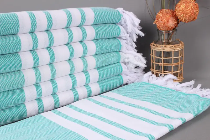 Custom Towel, Bachelorette Towel, Benetton Green Chevron Towel, 36x67 Inches