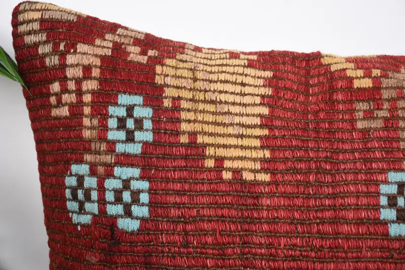 Antique Pillows, Kilim Pillow, Pillow, Home Decor Pillow, Office Chair Cushion, Ikat Cushion Cover, 20x20 Red Cushion Case, Customized Cushion - 2