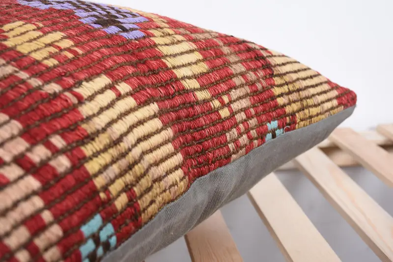 Antique Pillows, Kilim Pillow, Pillow, Home Decor Pillow, Office Chair Cushion, Ikat Cushion Cover, 20x20 Red Cushion Case, Customized Cushion - 7