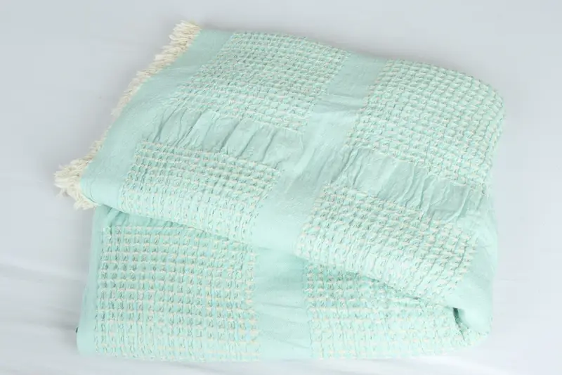 84x80 Cotton Waffle Towel, Bachelorette Party Gifts Bridesmaids, Turkish Blanket, Turkish Bedcover, Custom Wedding Gifts, Decorative Blanket - 6